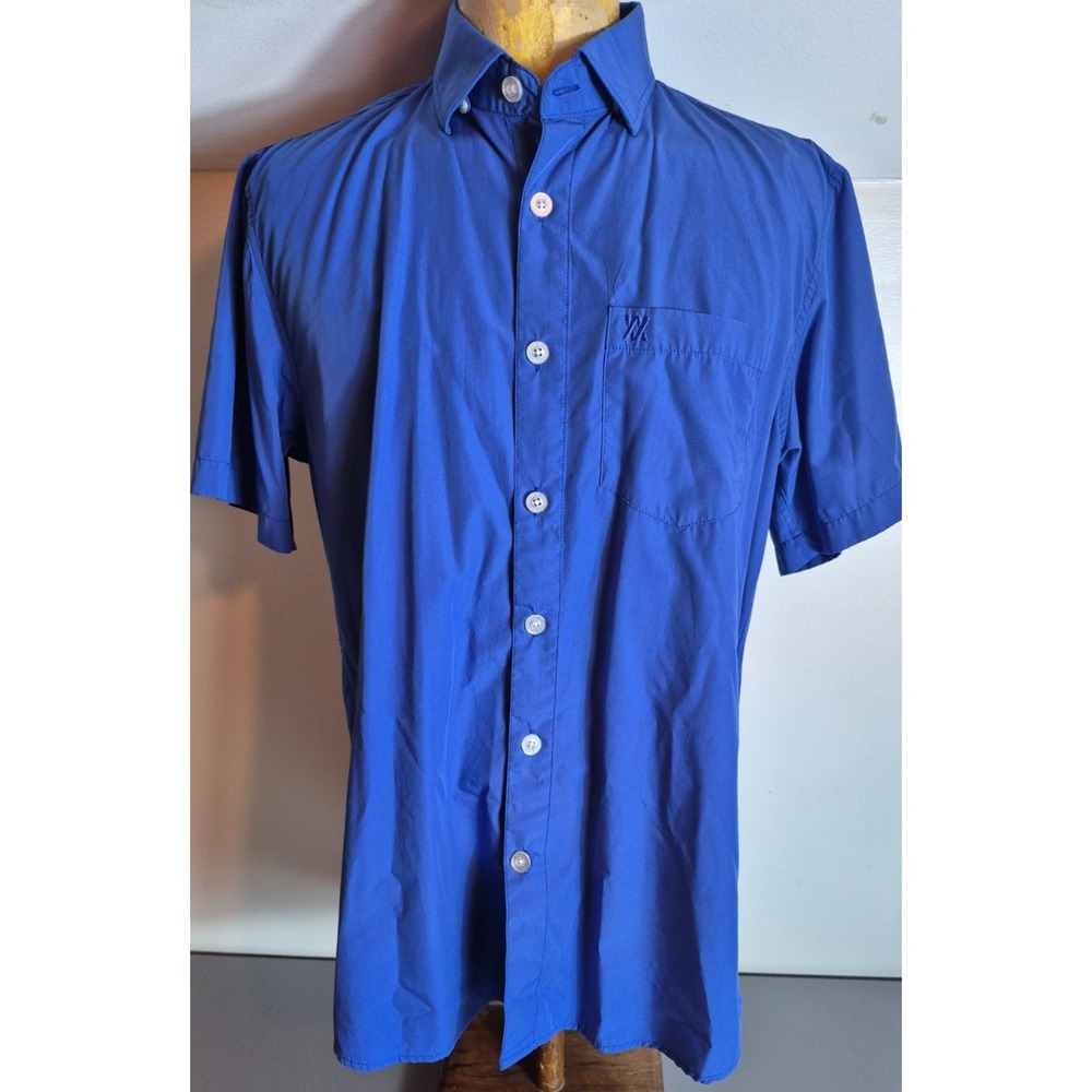Dixxon Flannel Mens Bamboo Button-Up Performance Shirt M Royal Blue